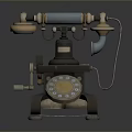 Vintage Electronic Appliance Design Featuring Retro Telephone With Classic Rotary Dial