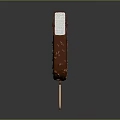 Artistic Chocolate Ice Cream Bar Sculpture Carving With Crumbled Toppings And Wooden Stick