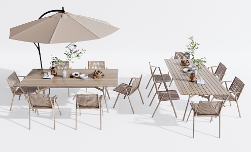 Modern Outdoor Table and Chair Outdoor Leisure Table and Chair 3d model