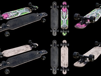 Children's Skateboard Fashion Brand Adult Skateboard Combination Minimalist Skateboard 3d model