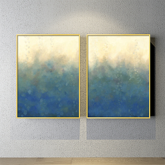 Modern abstract painting simple blue living room abstract decorative painting 3d model