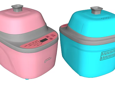 Stylish Pink And Blue Modern Kitchen Electric Cookers For Home Use 3d model