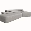 Modern Comfortable Modular Sectional Sofa With Gray Fabric Upholstery And Stylish Design 3d model