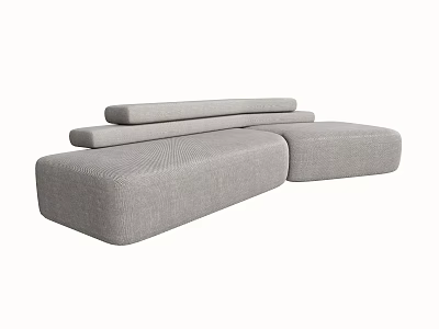 Modern Comfortable Modular Sectional Sofa With Gray Fabric Upholstery And Stylish Design 3d model