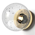 Modern Spherical Wall Lights With Transparent Glass Decorative Dots And Metal Base