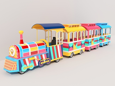 Modern sightseeing train tour bus 3d model