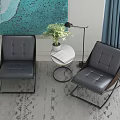 Modern Casual Sofa Combination Single Sofa Coffee Table Combination 3d model