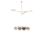 Branching Bubble Chandelier with Transparent Glass Shades and Modern Artistic Design