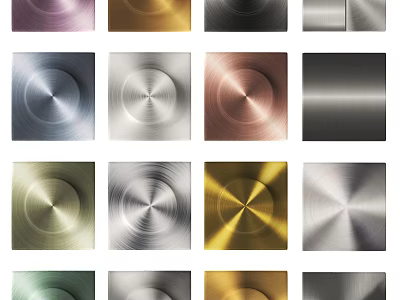Colorful Metal Panels With Brushed And Mirrored Surface Finishes 3d model