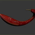 Fresh Red Curved Chili Pepper With Shiny Surface And Natural Shape