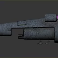 Streamlined Cosmic Spaceship With Metallic Surface And Dual Thrusters Design