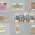 Display Shelves With Multi Layer Design Various Styles For Retail Stores Colorful And Wooden Structures