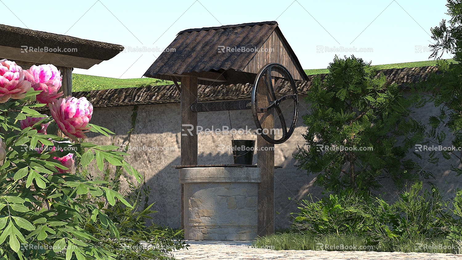 Chinese ancient well Chinese water well 3d model