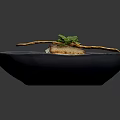 Pan-Seared Cod Fillet with Fresh Herbs Cherry Tomatoes and Greens in Dark Bowl