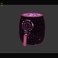 Modern Black Kitchen Air Fryer With 180 Degree Digital Display And Orange Handle