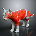 Educational Anatomical Cat Model Illustrating Internal Organs And External Hair Features