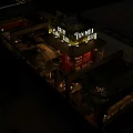 Outdoor Bar With Beer Cocktail Seating And Evening Ambient Lighting