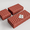 Modern Sofa Stool Leather Low Tread Combination 3d model