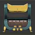 Creative Musical Instrument Art Supplies Storage Chest Featuring Piano Keys Turquoise Yellow Wooden Design