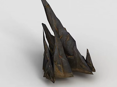 Tech Exhibition Hall Showcasing Dark Textured Sculptural Installation with Unique Structure 3d model
