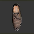 Brown Leather Shoes With Lace Up Design Shiny Upper And Dark Sole