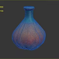 Fruit Shaped Vase With Blue to Red Gradient Color and Glossy Texture on Dark Background