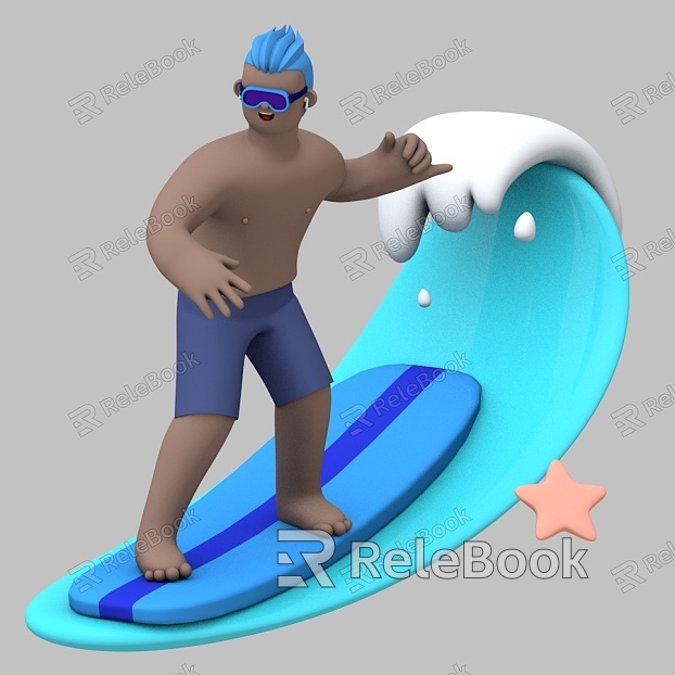 Cartoon Characters Surfer Anime Characters Cartoon Surfer model