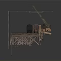 Industrial Equipment Featuring Crane Metal Track And Structural Support System