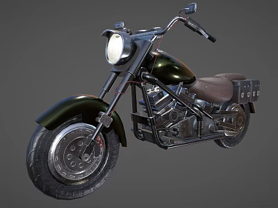 Harley motorcycle two-wheeled motorcycle 3d model