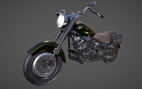 Harley motorcycle two-wheeled motorcycle 3d model