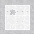 Silver Puzzle Pendant Featuring Mostly Assembled Design with Central Missing Piece
