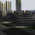 Modern High Rise Residential Buildings With Glass Facade In Urban Cityscape