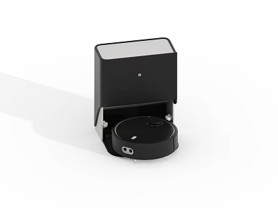 Smart Black Machine With Circular Base And Square Upper Structure For Smart Home 3d model