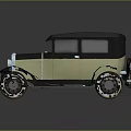 Vintage Classic Car With Two Tone Color Round Headlights And Retro Body Design