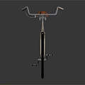 Classic Beige Bicycle With Orange Saddle And Large Spoked Wheels On Dark Background