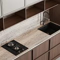Stylish Modern Kitchen Cabinets With Wooden Panels Stone Countertop And Lighting