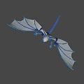 Blue Dragon like Game and Movie Character With Wings Black Top and Blue Pants