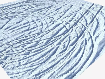 Snow Covered Ground With Intricate Footprints And Swirl Patterns 3d model