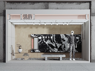 Industrial Fashion Brand Shop Window Shop Window Meichen Men's Wear Shop Door Facade Shop Signs Model Booth model