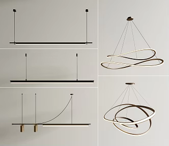 Modern metal chandelier 3d model
