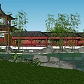 Traditional Chinese Garden Landscape With Pond Lotus Greenery And Architectural Pavilions