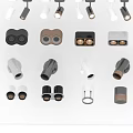 Various Modern Design Downlights and Spotlights in Different Styles for Interior Lighting 3d model
