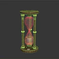 Classic Wooden Frame Hourglass With Glass Timer And Golden Accents Base