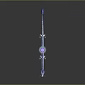 Blue And Purple Dragon With Slender Body Claws And Transparent Sphere With Blue Patterns