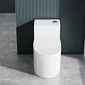Modern White Toilet In Bathroom Interior With Gray Floor Green Wall And Shower Enclosure