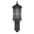 Vintage Style Wall Sconces with Metal Frame and Lattice Shades on Light Green Wall