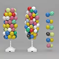 Colorful Inflatable Column Decorations With Polka Dot Balloons And White Base