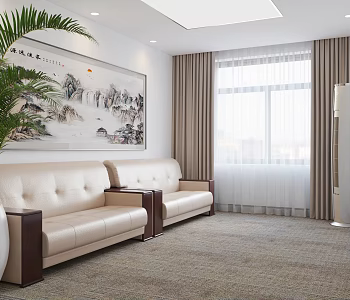 Modern Reception Room Leisure Area 3d model