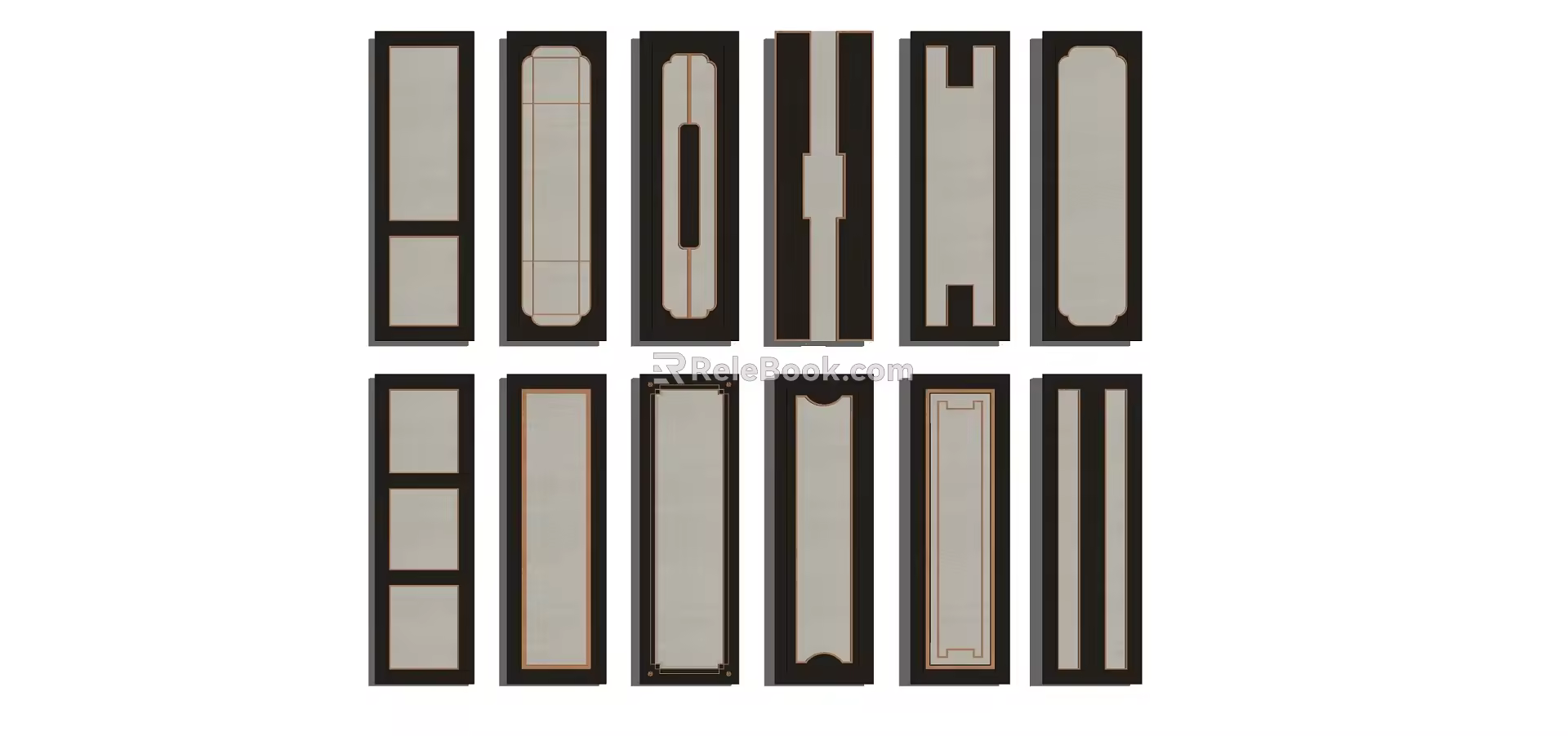 New Chinese style clapboard combination 3d model