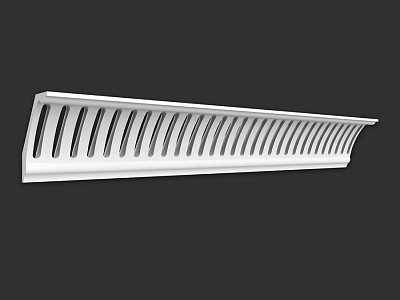 Modern White Long Strip Architectural Component With Uniform Perforated Holes 3d model